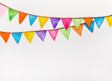 renk Festival bayrakları suluboya