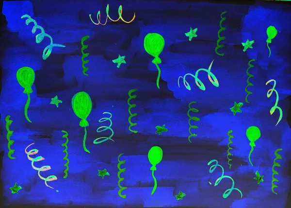 Πράσινα μπαλόνια για ακουαρέλα — Φωτογραφία Αρχείου