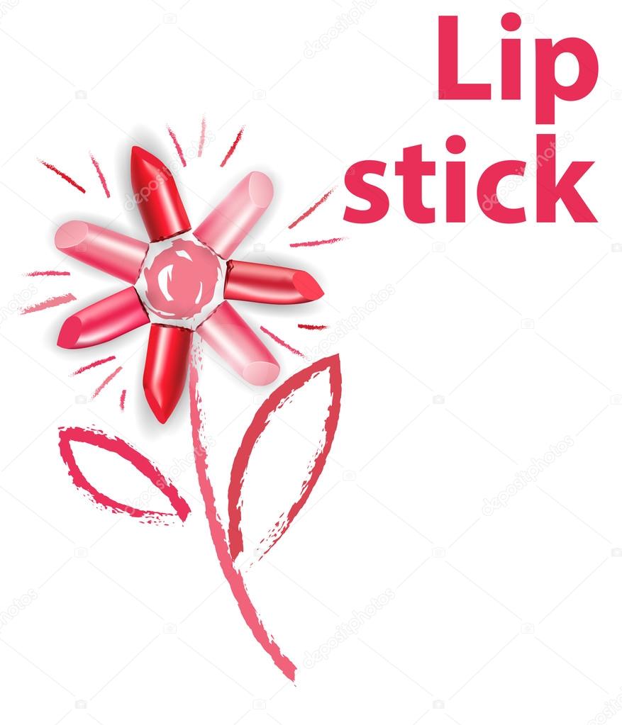 Lipstick painted in the shape of the 