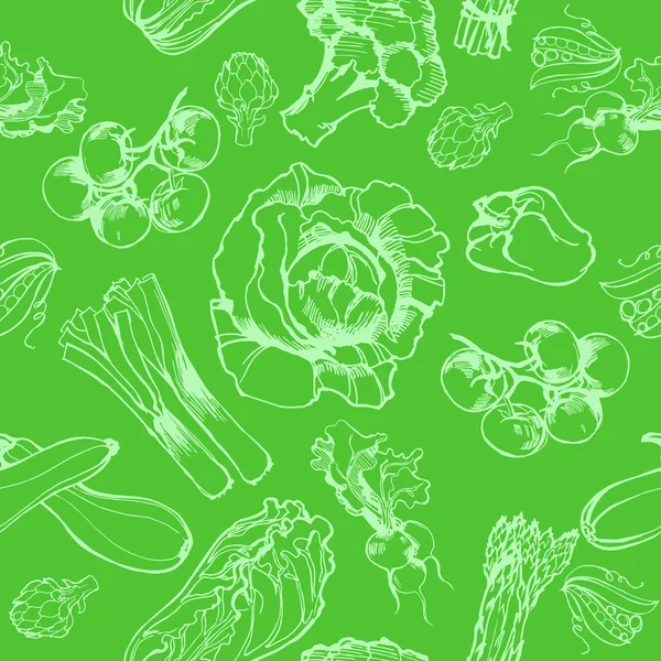 Fond alimentaire sain sans couture, légumes. Illustration vectorielle . — Image vectorielle