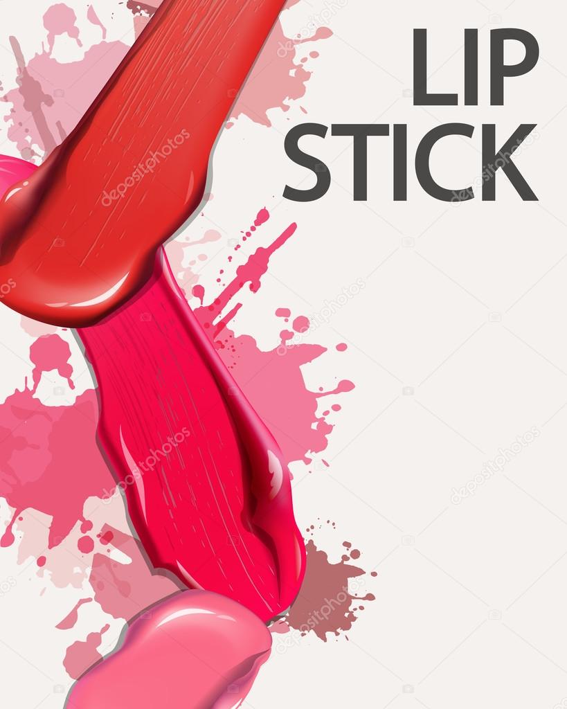 Vector illustration design of Collection of various Smears lipstick