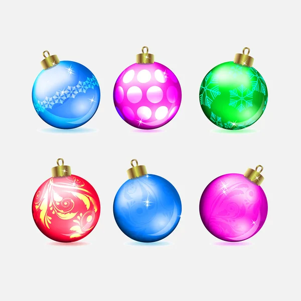 Ensemble de boules de Noël — Image vectorielle