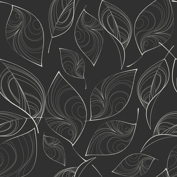 Modèle sans couture sur le thème des feuilles — Image vectorielle