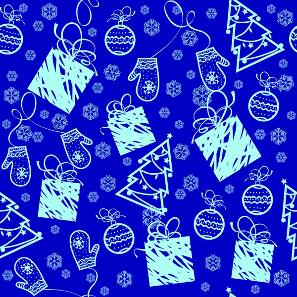 Patrón sin costuras de Navidad y Año Nuevo. Ilustración vectorial — Archivo Imágenes Vectoriales