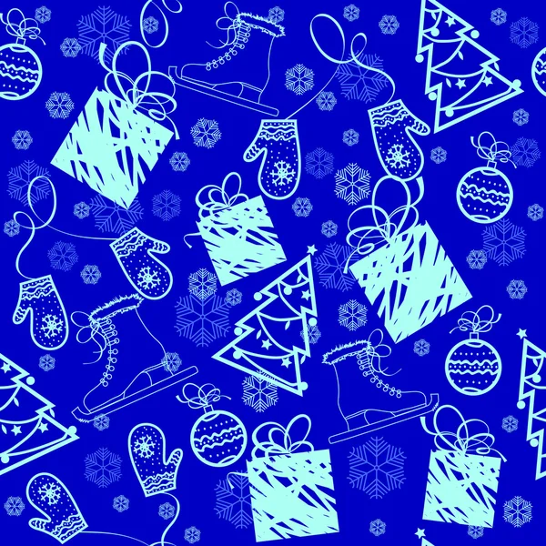 Kerstmis en Nieuwjaar naadloze patroon. vectorillustratie — Stockvector