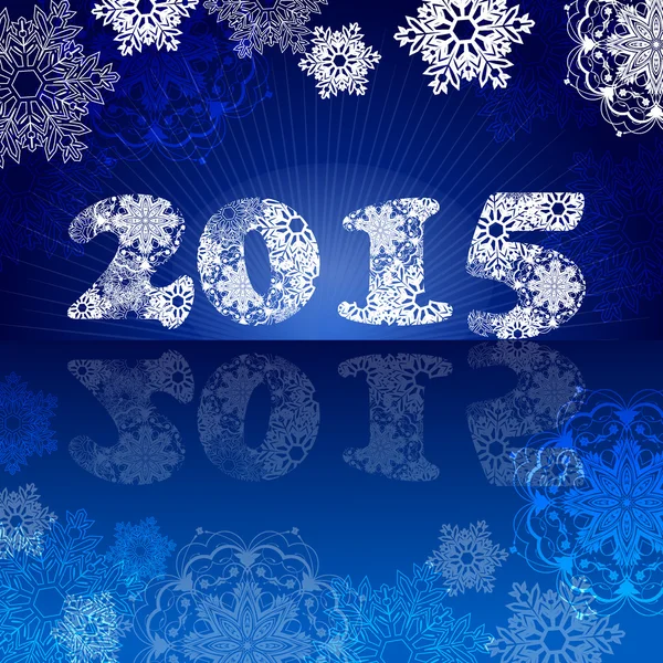 2015 年新的一年。雪镂空数字。矢量设计元素 — 图库矢量图片