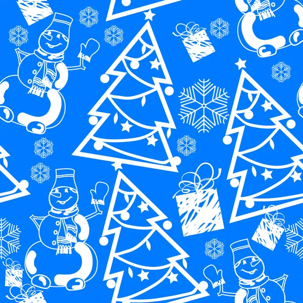 Noël et Nouvel An motif sans couture. Illustration vectorielle — Image vectorielle