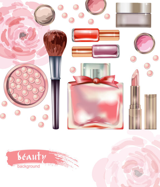 Cosmetics and fashion background