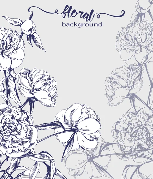 Carte de vœux floral vintage — Image vectorielle