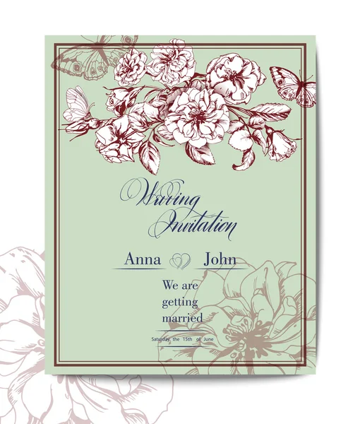 Wedding invitation card set — Stock Vector