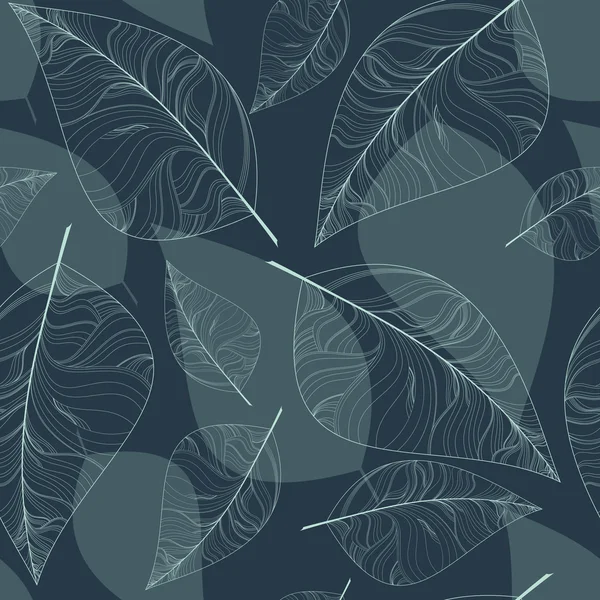 Motif floral sans couture avec des feuilles. — Image vectorielle