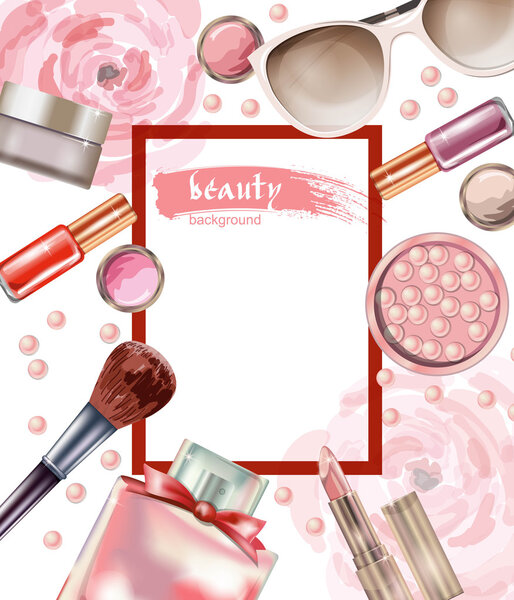 Cosmetics and fashion background