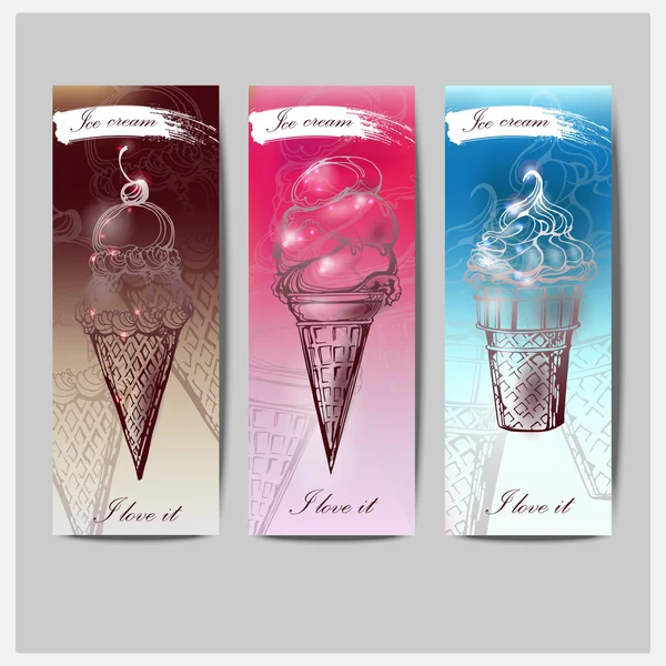 Ice Cream. Banner set — Stock vektor