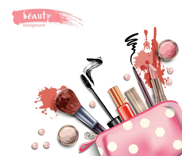 Cosmetics and fashion background — Stock Vector