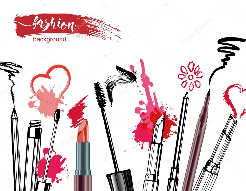 Cosmetics and fashion background