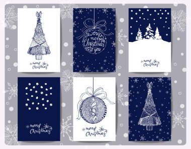 Christmas And New Year Greeting Cards clipart
