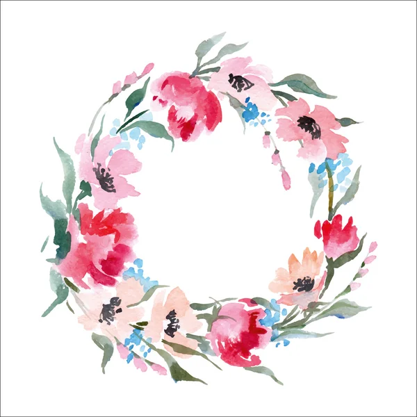 Frame van aquarel wilde bloemen — Stockvector