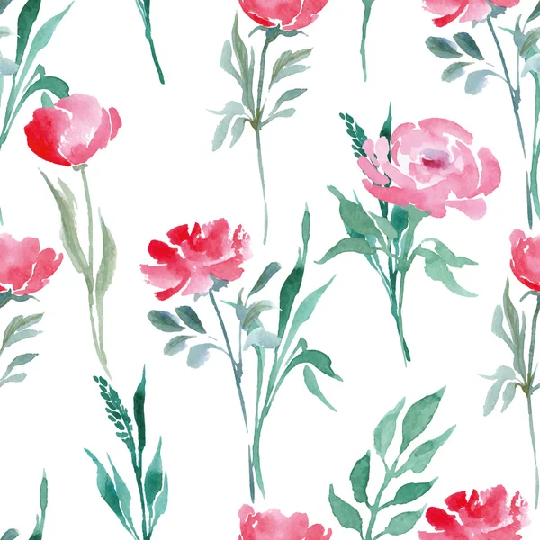 Acquerello rose in fiore — Vettoriale Stock