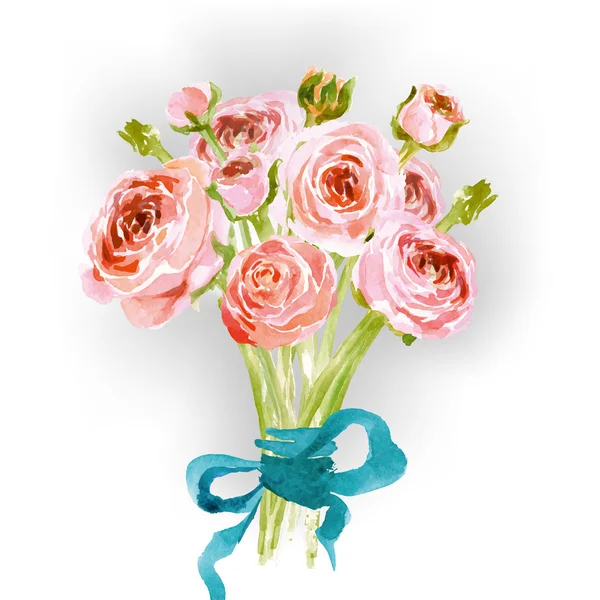 suluboya çiçek açan güller