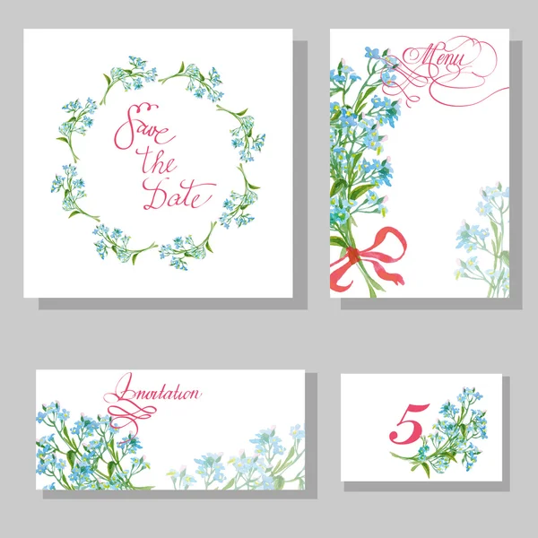 Cartes d'invitation de mariage — Image vectorielle