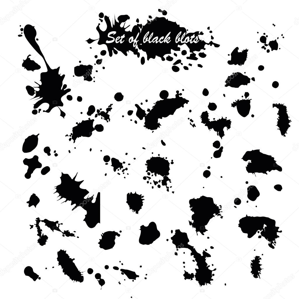Black blots and ink splashes
