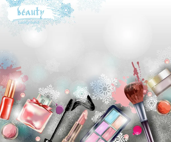 Cosmétiques et mode de Noël — Image vectorielle