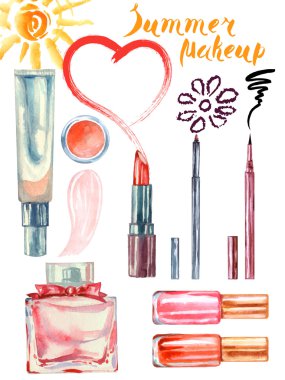 Suluboya yaz kozmetik desen.