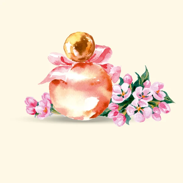 Beautiful perfume bottle. — Stock Vector