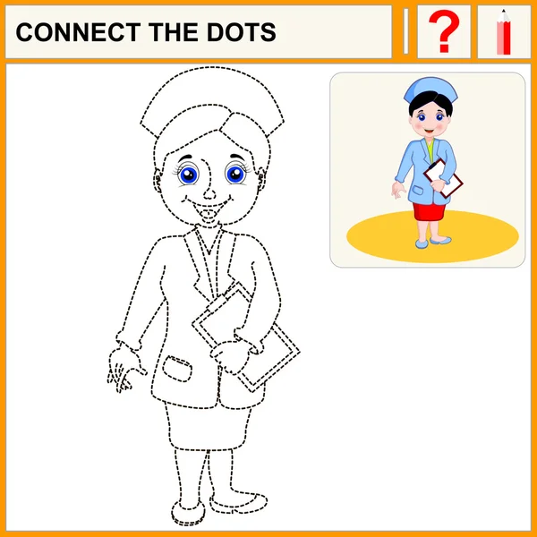 Connect the dots. Cartoon vector Illustration. — Stock Vector