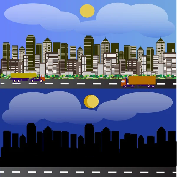 City panoramas — Stock Vector