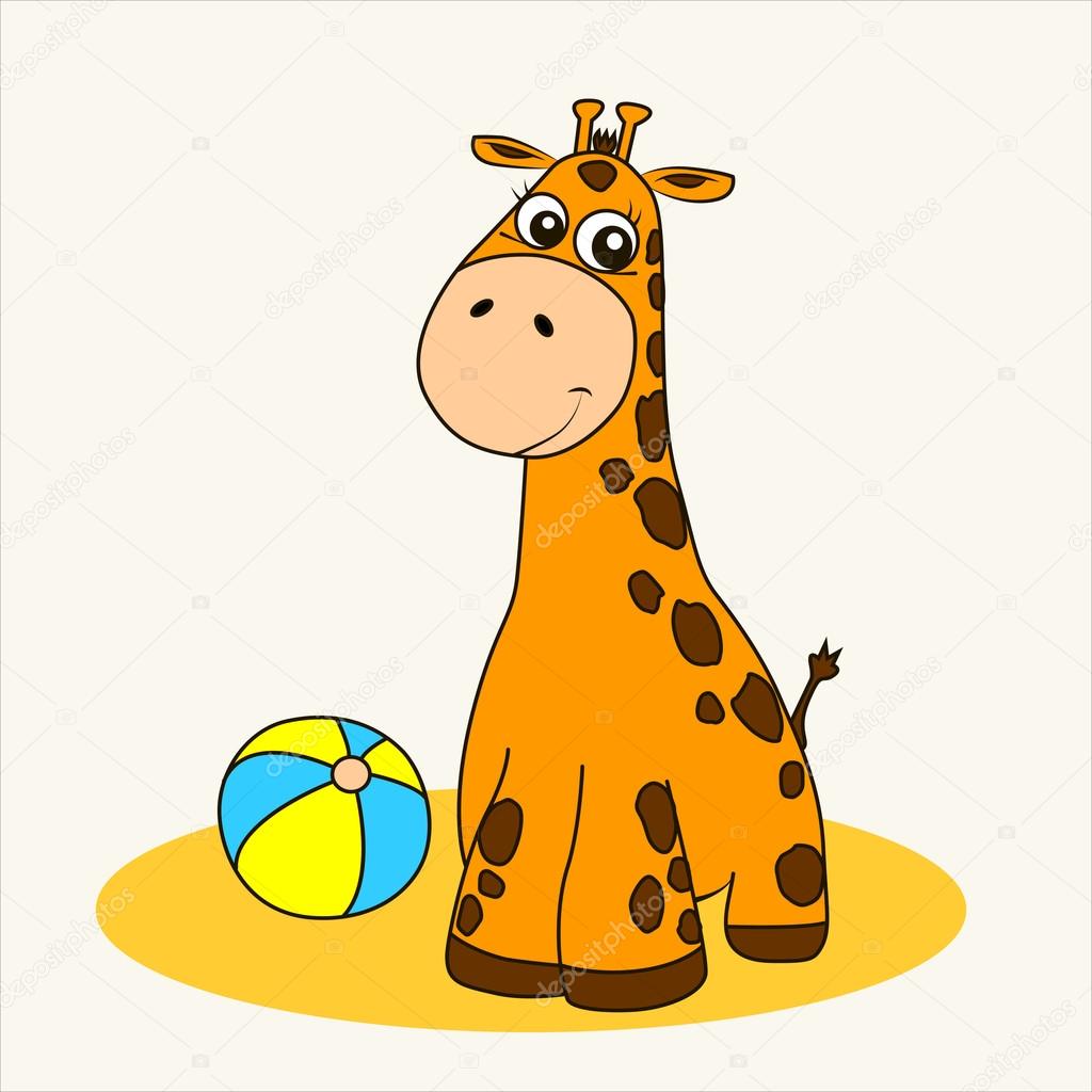 Fun zoo. Cartoon vector Illustration of cute Giraffe