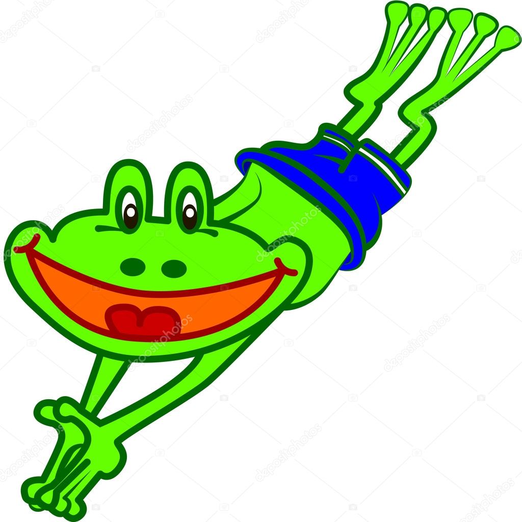 Cute cartoon and vector isolated of cute frog