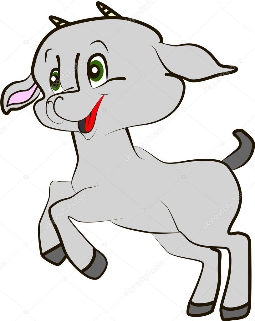 Cute cartoon and vector isolated of cute goat
