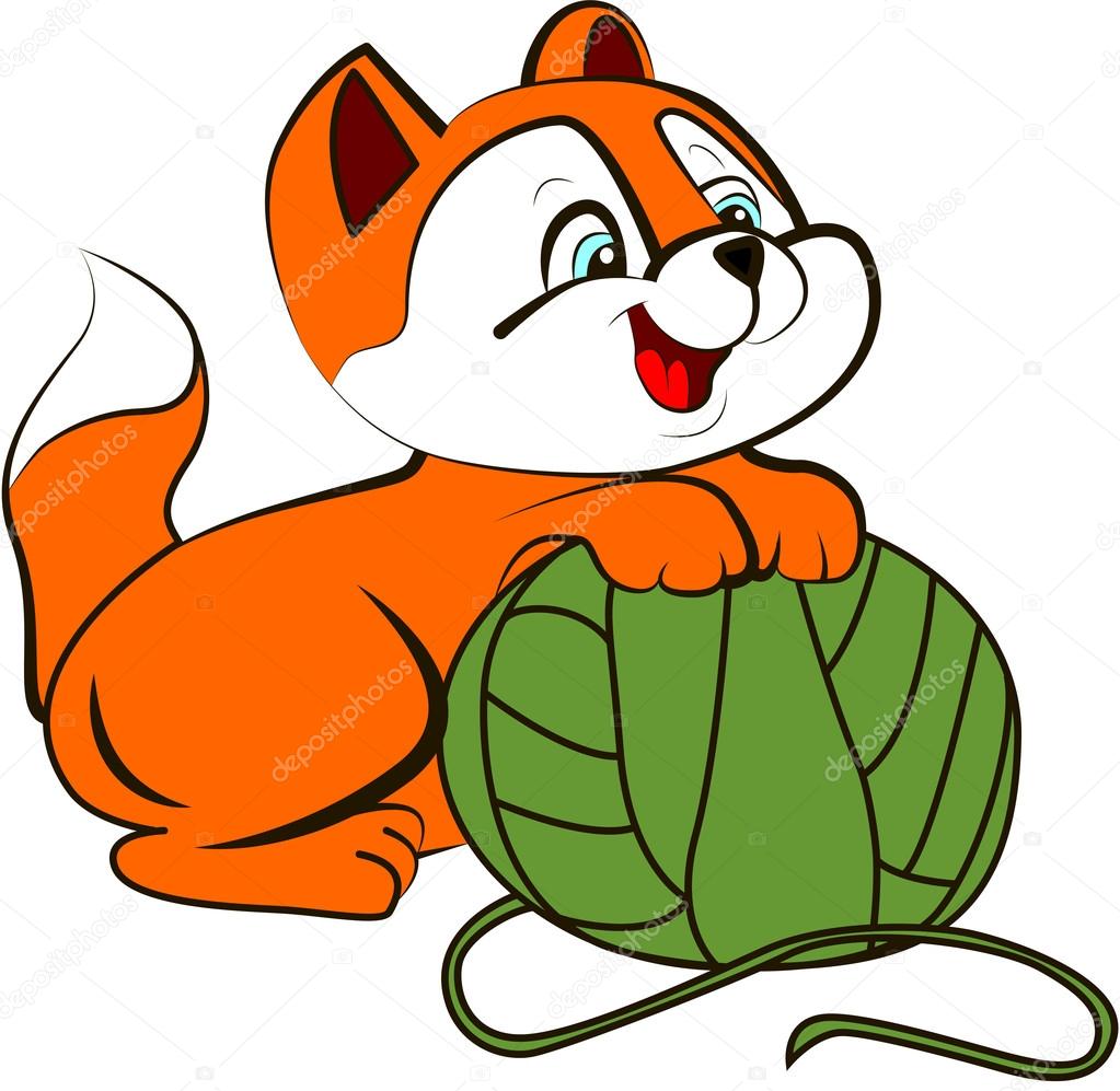 Cute cartoon and vector isolated of cute  kitten