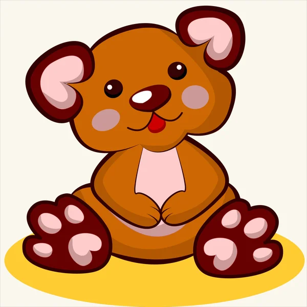 Fun toy. Cartoon vector Illustration of cute funny plush bear — Stock Vector