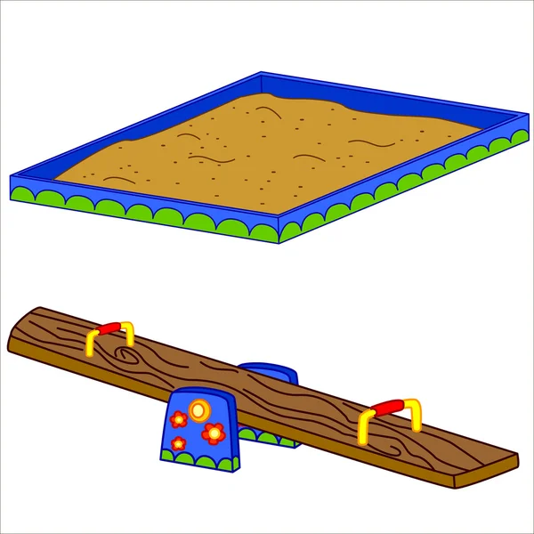 楽しい遊び場。漫画のベクトル遊具のイラスト。分離されました。. — ストックベクタ