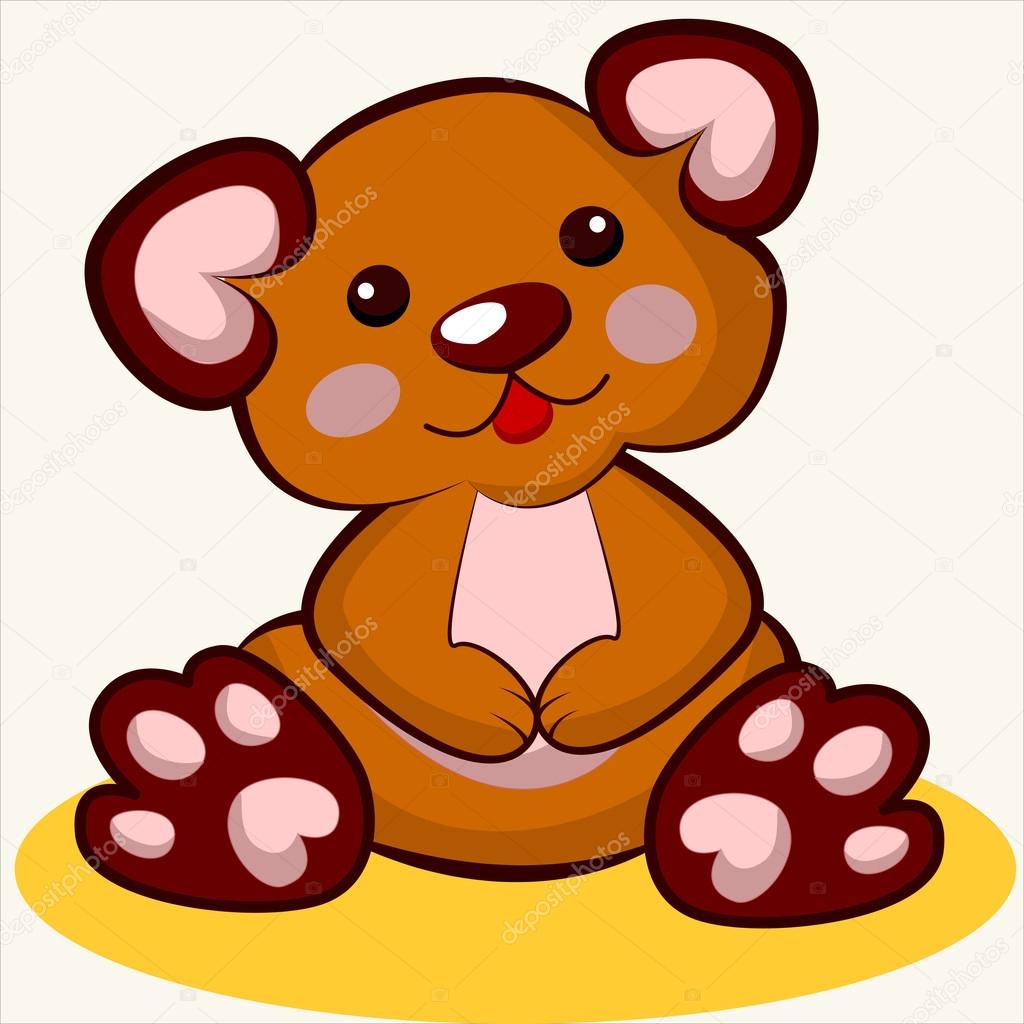 Fun toy. Cartoon vector Illustration of cute funny plush bear