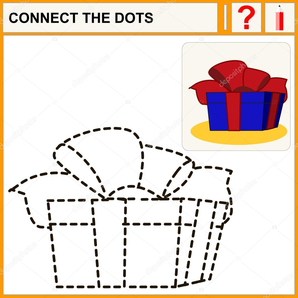 Connect the dots, preschool exercise task for kids, great gift