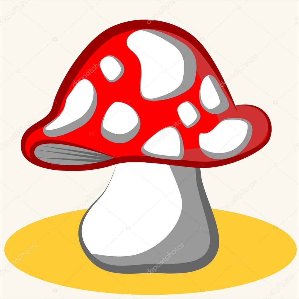 Cartoon vector Illustration of cute mushroom