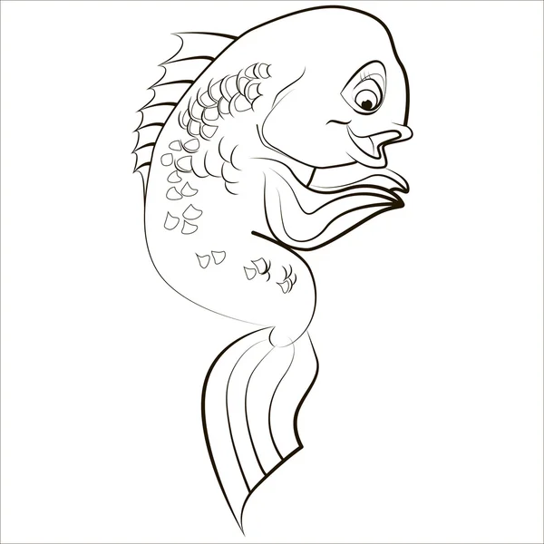 Ilustración vectorial aislada de peces de coral exóticos lindos. Negro . — Vector de stock