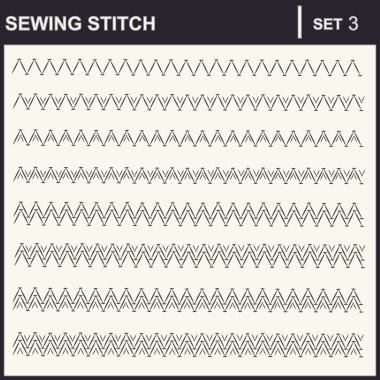 Vektör çizim Dikiş dikiş patterns topluluğu