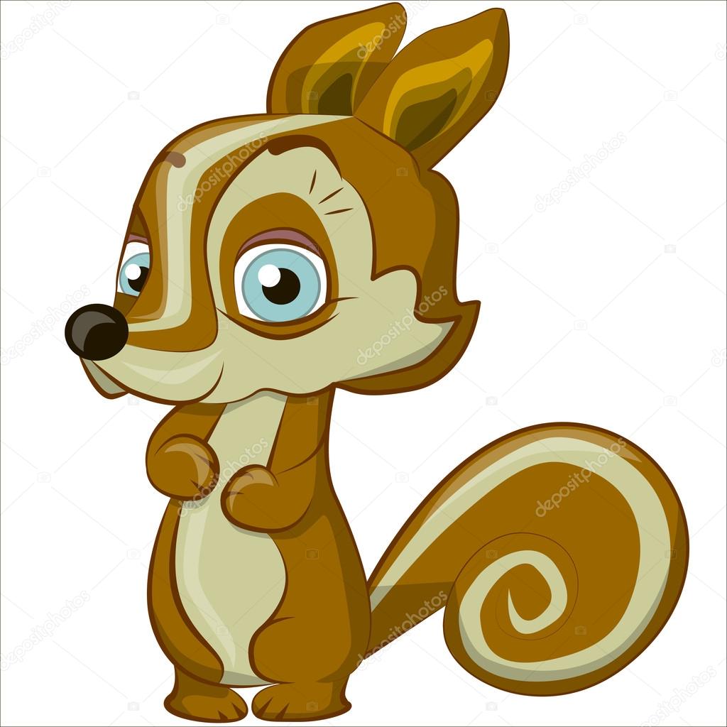 Cute cartoon and vector isolated of cute chipmunk