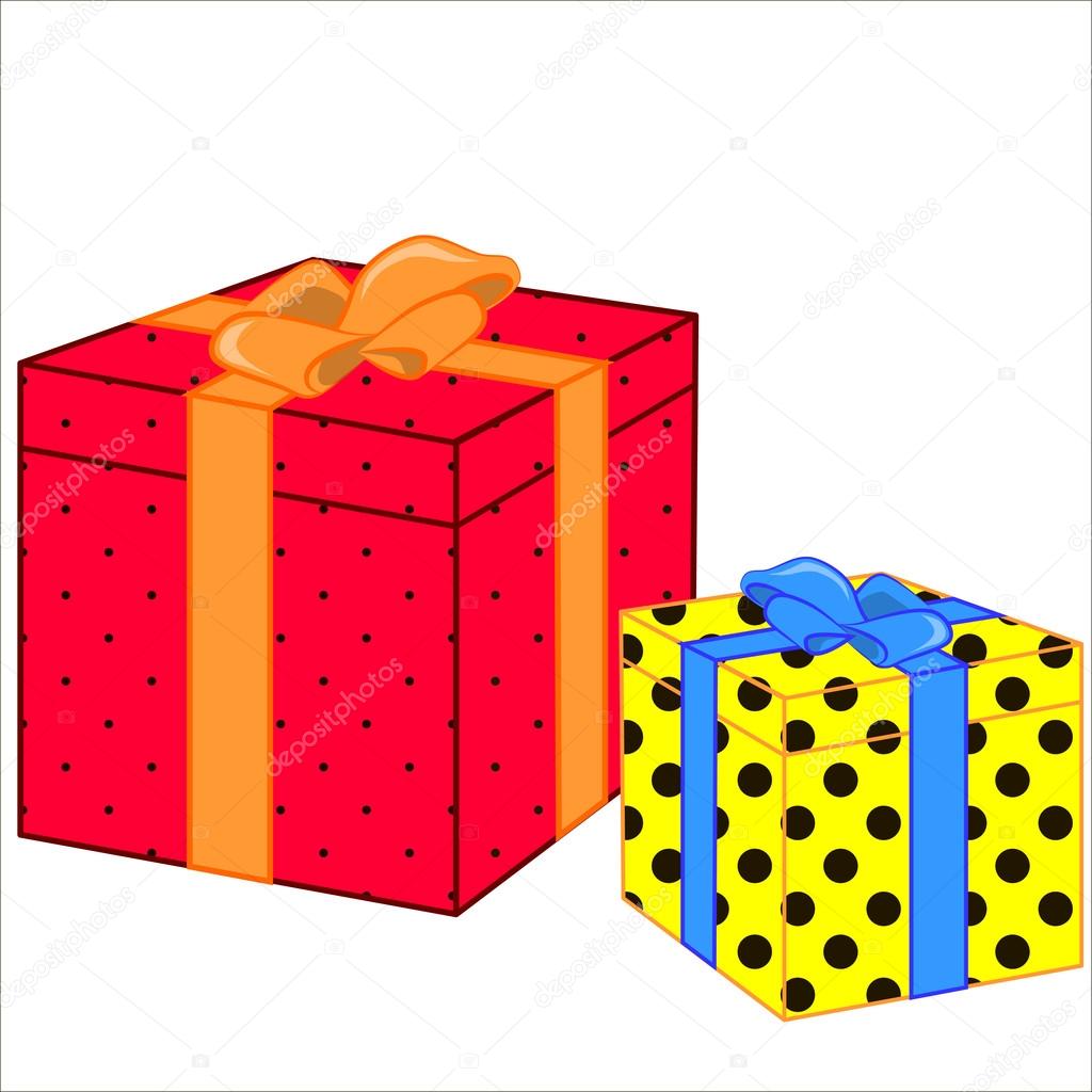 Vector isolated illustration, cute cartoon of great gifts