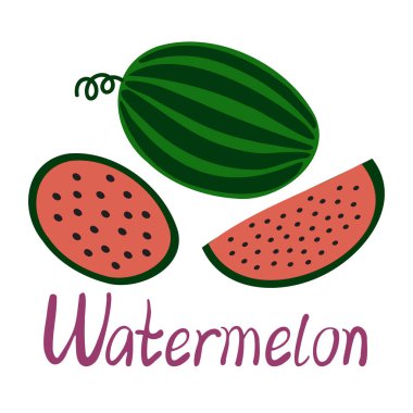Soyut karpuz meyve siluetiyle modern izole edilmiş vektör çizimi