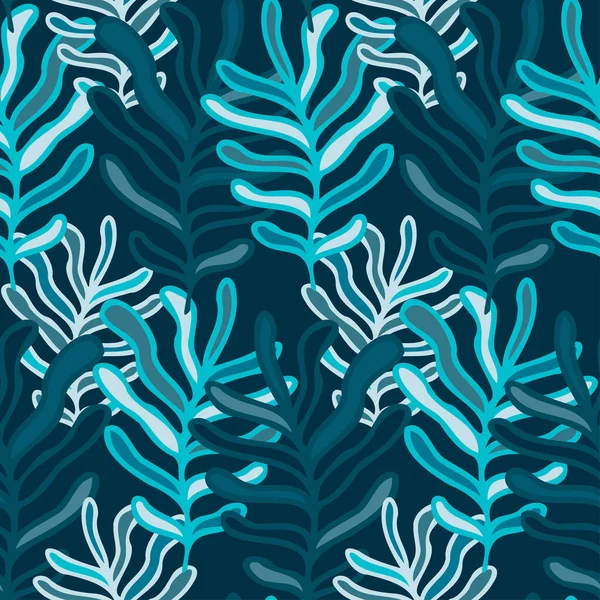 Diseño abstracto colorido del patrón botánico del vector inconsútil de la maleza marina — Vector de stock