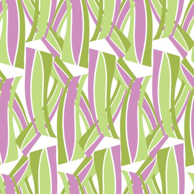 Pastel yeşil ve pembe renklerdeki çizgilerin soyut ve pürüzsüz deseni