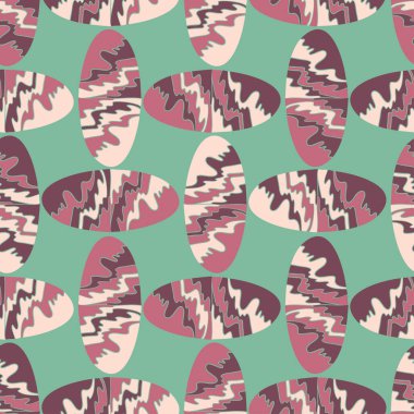 Soyut geometrik oval süslemeli kusursuz desenler.