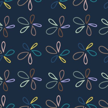 Pastel renkte parlak el çizimi çiçeklerin kusursuz desenleri.