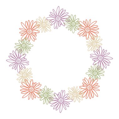 Vektör süslemeleri izole edilmiş çiçek desenli botanik desenli papatya çiçekleri.