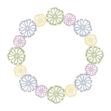 Vektör süslemeleri izole edilmiş çiçek desenli botanik desenli papatya çiçekleri.